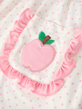 Back To School Girls' Apple Applique Set with Pockets - 10
