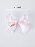 Back to School Yellow Pencil Bow Hair Clip 6.25 Inch - 1