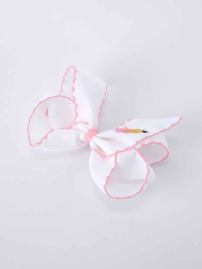 Back to School Yellow Pencil Bow Hair Clip 6.25 Inch - 4