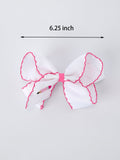 Back to School Pink Pencil Bow Hair Clip 6.25 Inch - 1