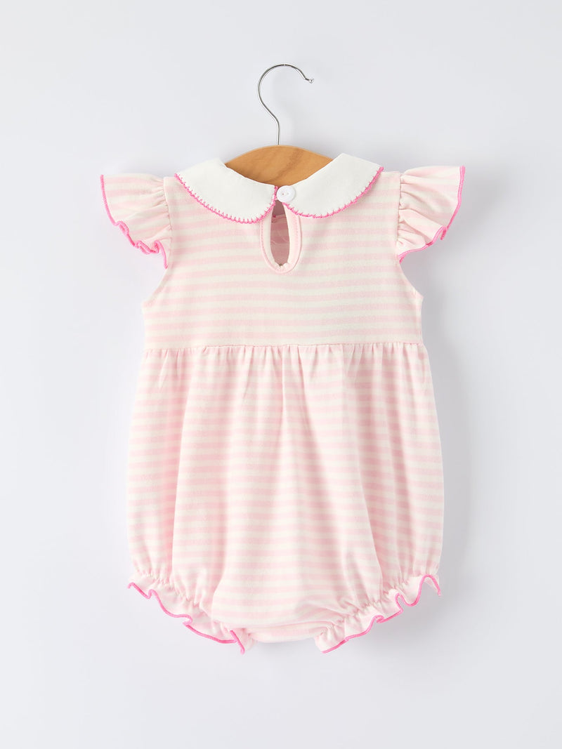 Strawberry Girl Romper Ruffle Peter Pan Collar - 2