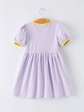 Back to School Bus Applique Ruffle Pocket Girls Dress - 2
