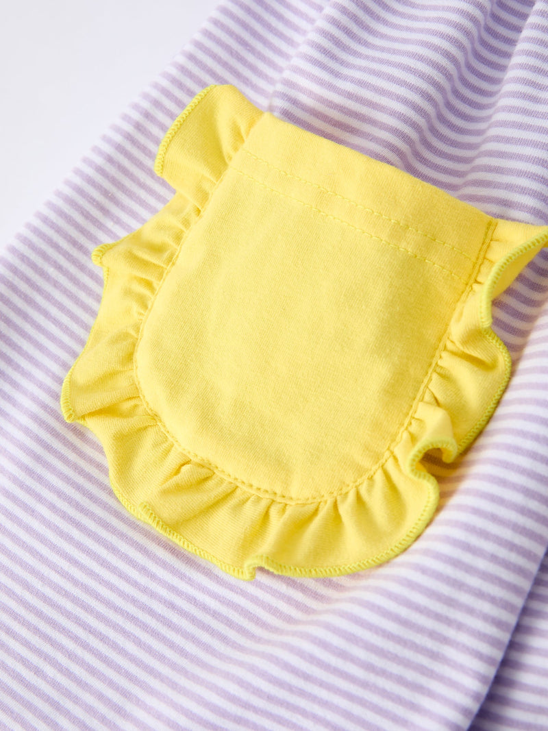 Back to School Bus Applique Ruffle Pocket Girls Dress - 5