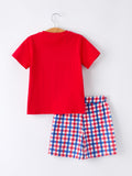 Boys 4th of July Plaid Flag Set - 5