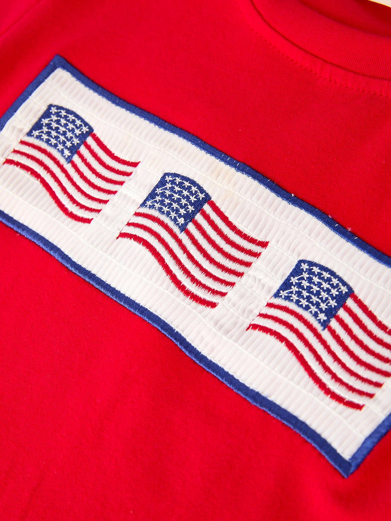 Boys 4th of July Plaid Flag Set - 8