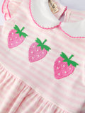 Strawberry Girl Dress Ruffle Peter Pan Collar - 3