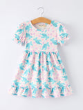 Ocean Animal Sea Turtle Girl Ruffle Dress - 1