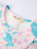 Ocean Animal Sea Turtle Girl Ruffle Dress - 3