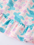 Ocean Animal Sea Turtle Girl Ruffle Dress - 5