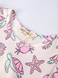 Ocean Print Girl Ruffle Dress - 3