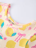 Summer Lemon Bow Print Girl Dress - 3