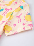 Summer Lemon Bow Print Girl Dress - 4