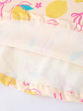 Summer Lemon Bow Print Girl Dress - 5
