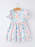 Ocean Animal Print Girl Ruffle Dress - 1