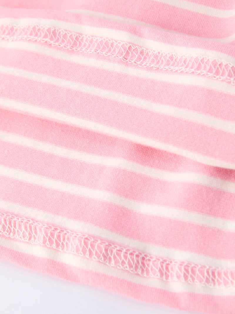 Strawberry Embroidery Pink Stripe Girl Smocked Dress - 5