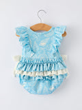 Spring Ocean Girls Romper Bow Ruffle - 2
