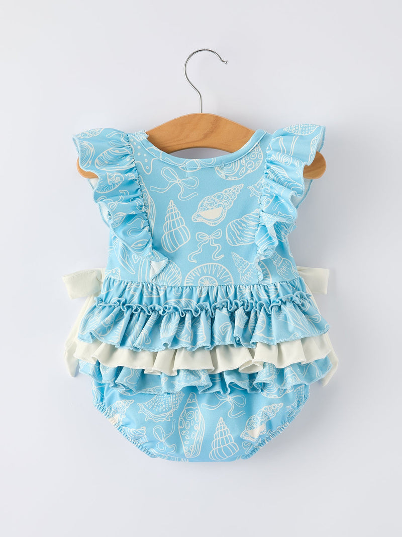 Spring Ocean Girls Romper Bow Ruffle - 2