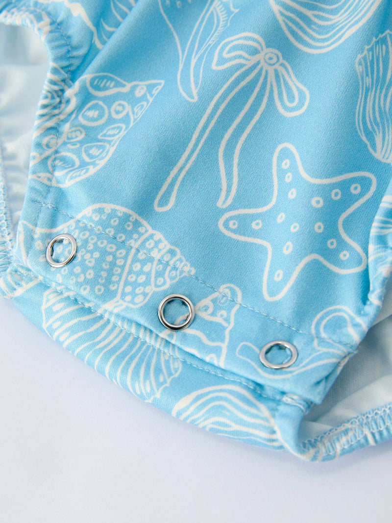 Spring Ocean Girls Romper Bow Ruffle - 4