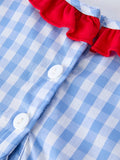 4th of July Plaid Girls Smocked Toddler Girl Dress - 5