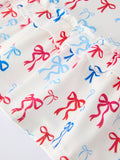 4th of july Bow Print Girls Dress One Shoulder Ruffle - 5