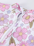 Floral Girls Long Sleeve One-Piece Swimsuit - 4
