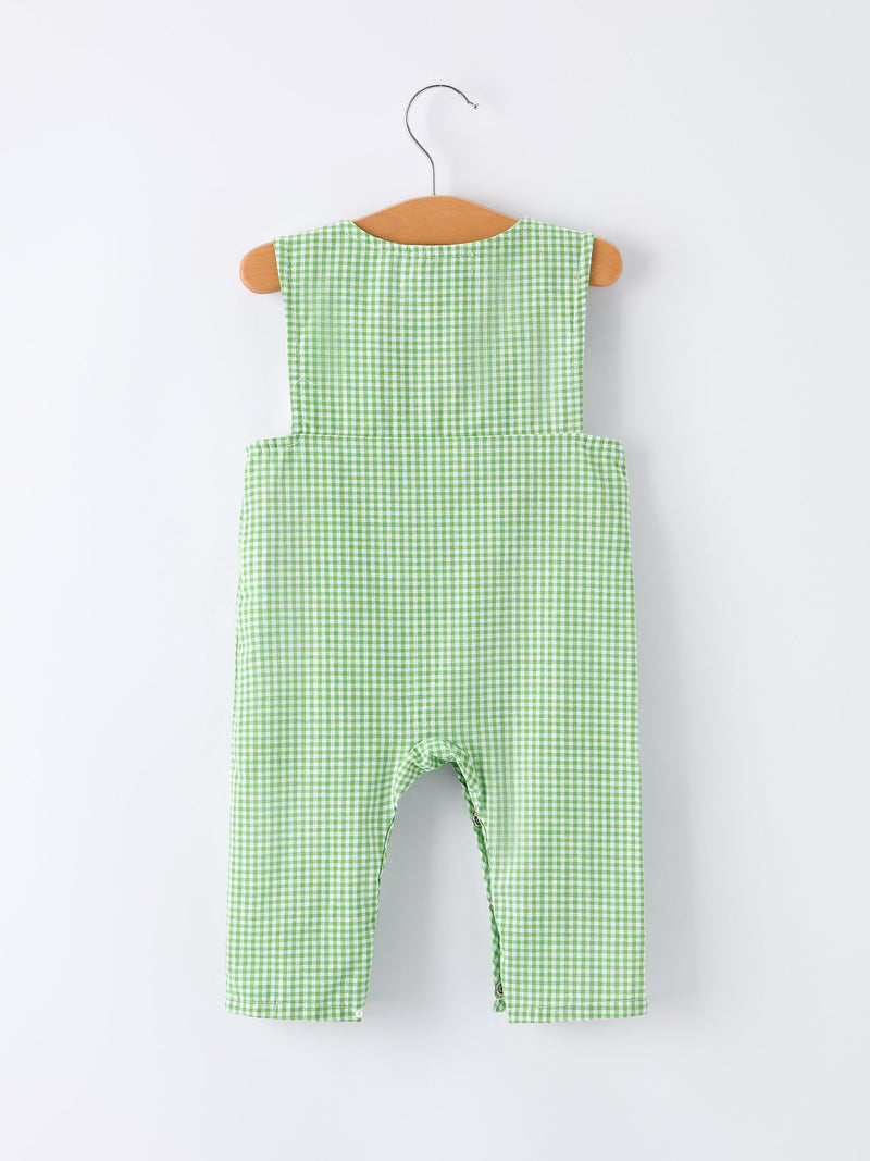 Spring Turtle Smocked Baby Boy Romper - 2