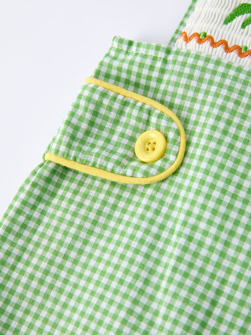 Spring Turtle Smocked Baby Boy Romper - 4
