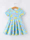 Back to School Rainbow Bow Girls Dress - 2