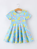 Back to School Rainbow Bow Girls Dress - 1