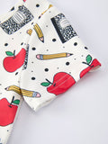 Back to School Apple Pencil Print Girls Dress - 4