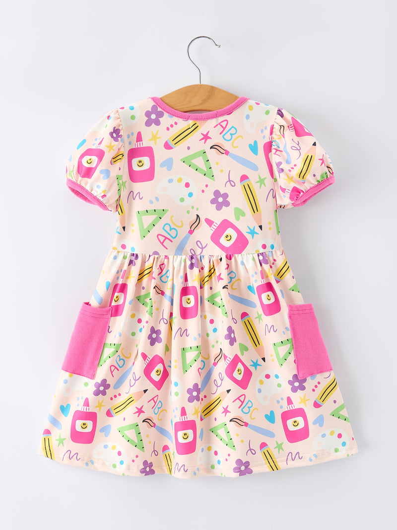 Back to School Girls Dress Bundle | 2 Boutique School Print Dresses - 2