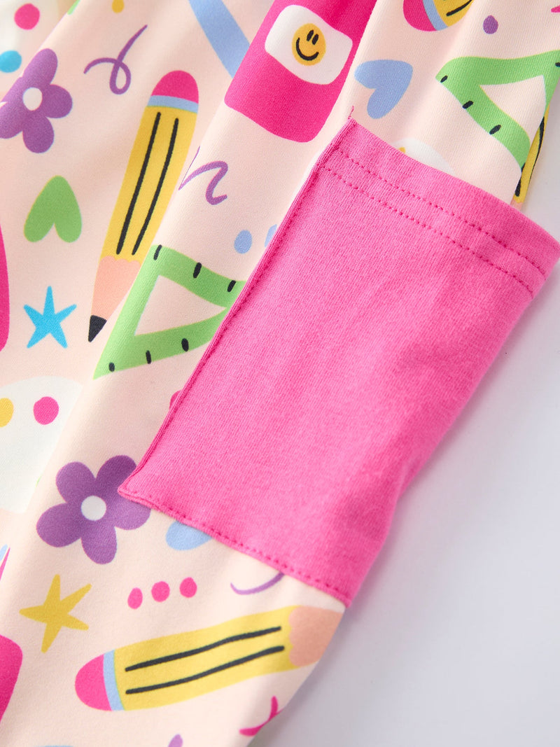 Back to School Girls Dress Bundle | 2 Boutique School Print Dresses - 4