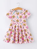 Back to School Print Girls Dress Short Sleeve - 1