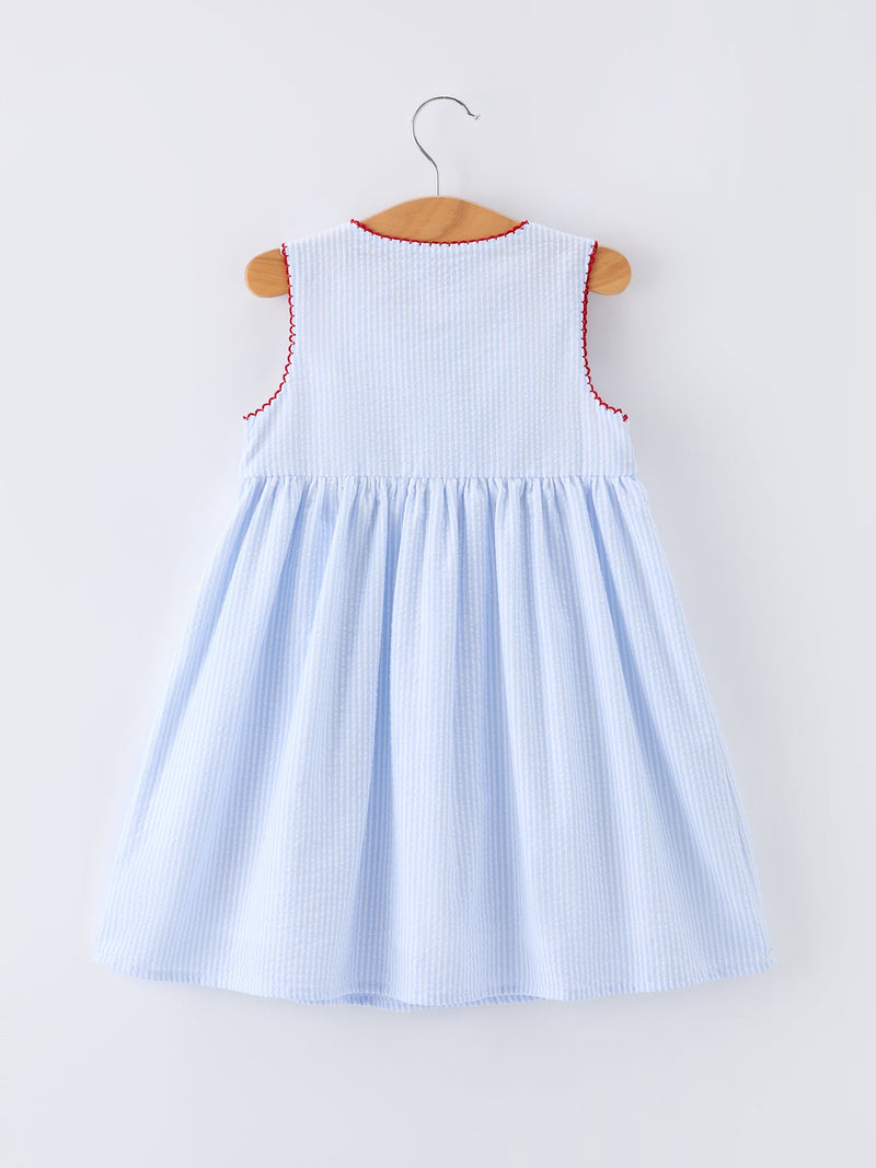 Girls Back To School Apple Twirl Dress Smocked - 2