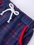 Back To School Apple Boys Set Plaid Shorts - 3