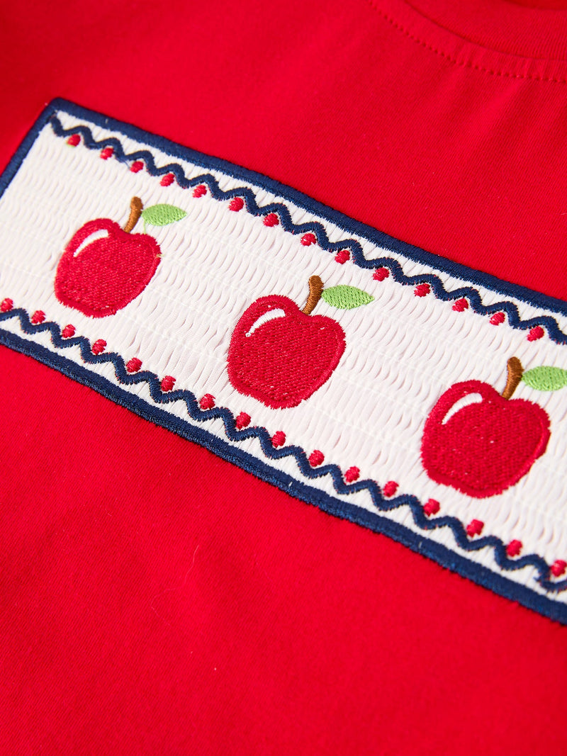 Back To School Apple Boys Set Plaid Shorts - 5