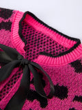 Fall Leopard Bow Girls Knit Cardigan - 3