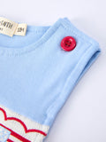 4th of July Flag Baby Boys Romper Smocked - 3