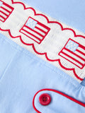 4th of July Flag Baby Boys Romper Smocked - 4
