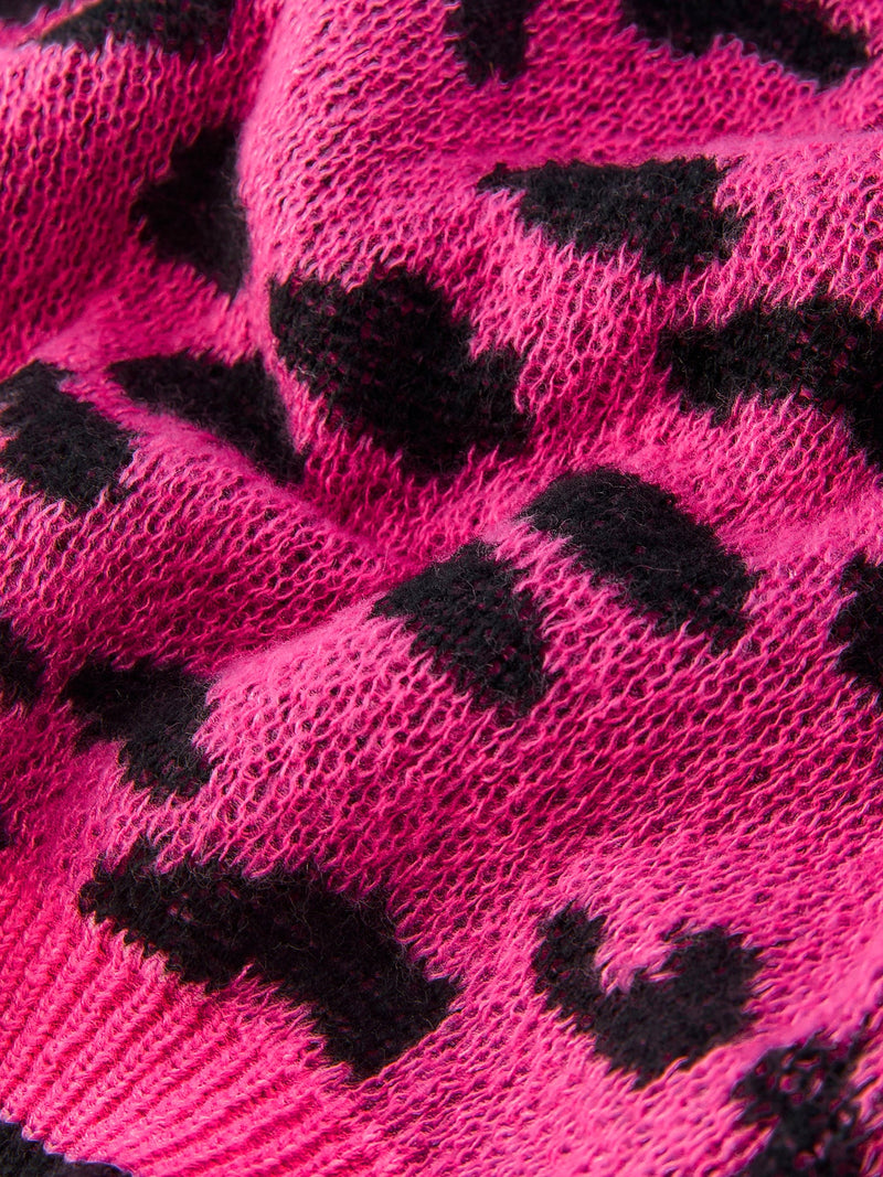 Fall Leopard Bow Girls Knit Cardigan - 5
