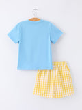 Back To School School Bus Boys Set Plaid Shorts - 2