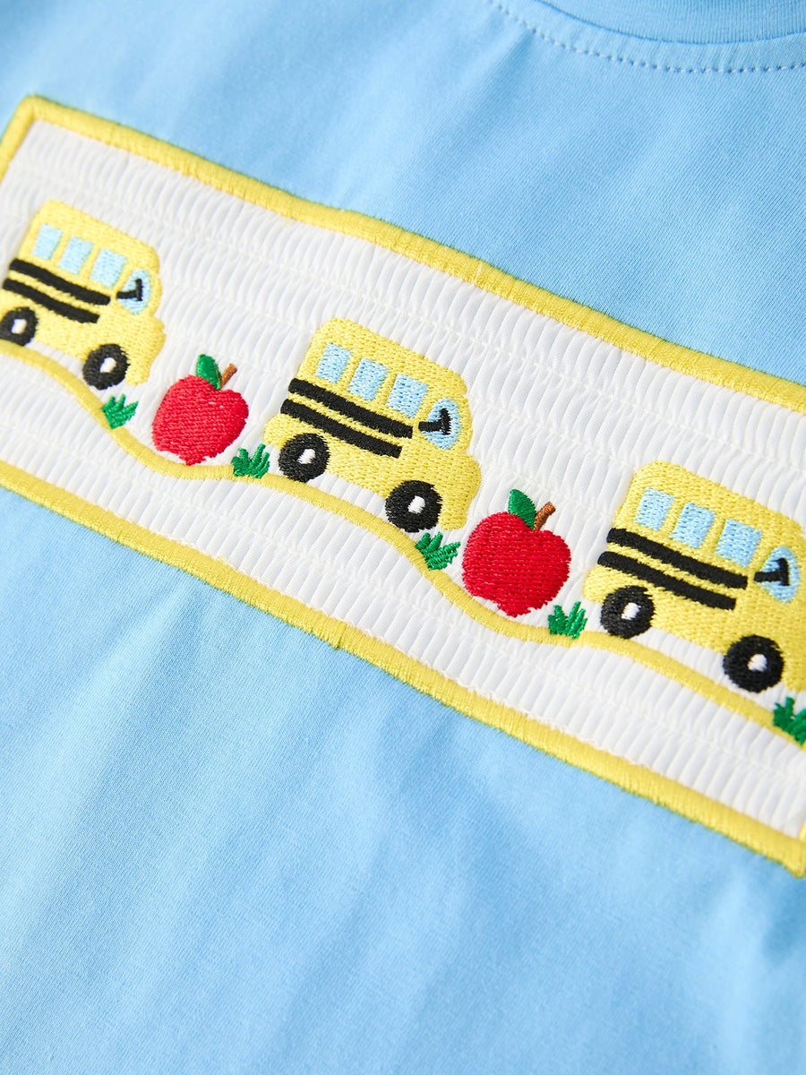 Back To School School Bus Boys Set Plaid Shorts