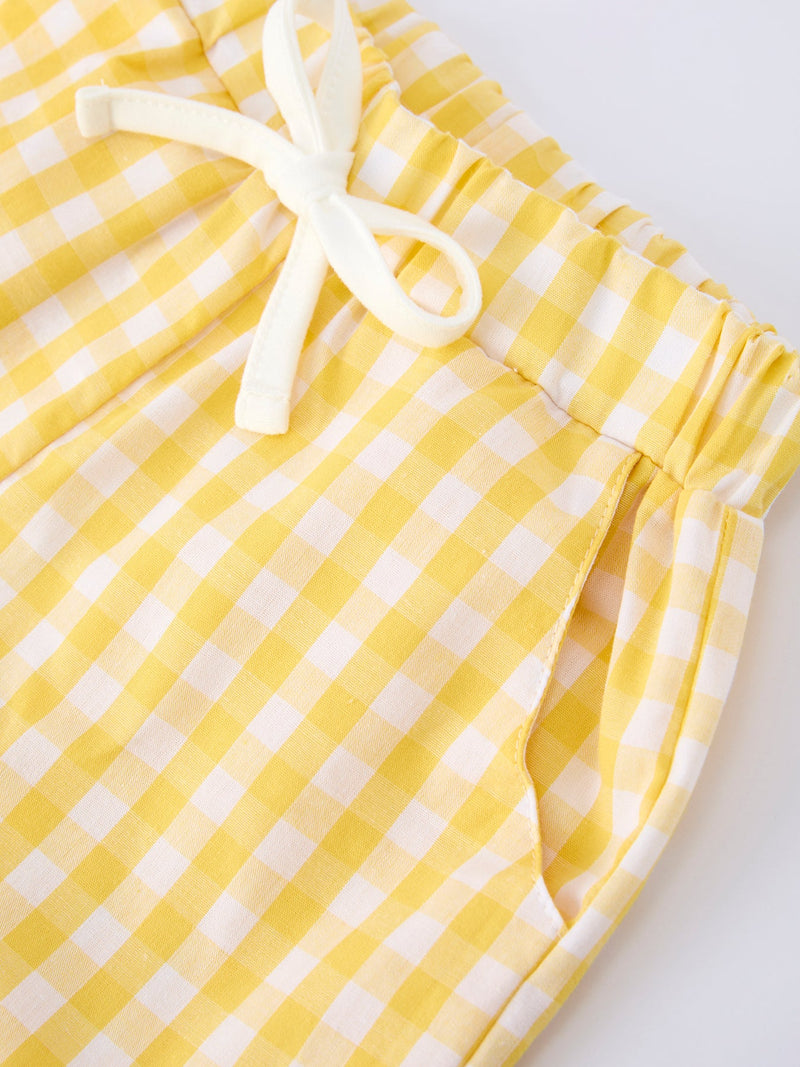 Back To School School Bus Boys Set Plaid Shorts - 5
