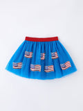 4th of July American Flag Girls Tulle Skirt - 1