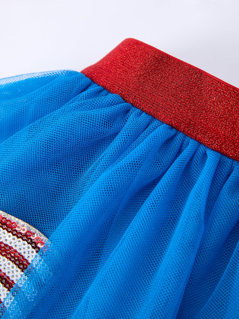 4th of July American Flag Girls Tulle Skirt - 4