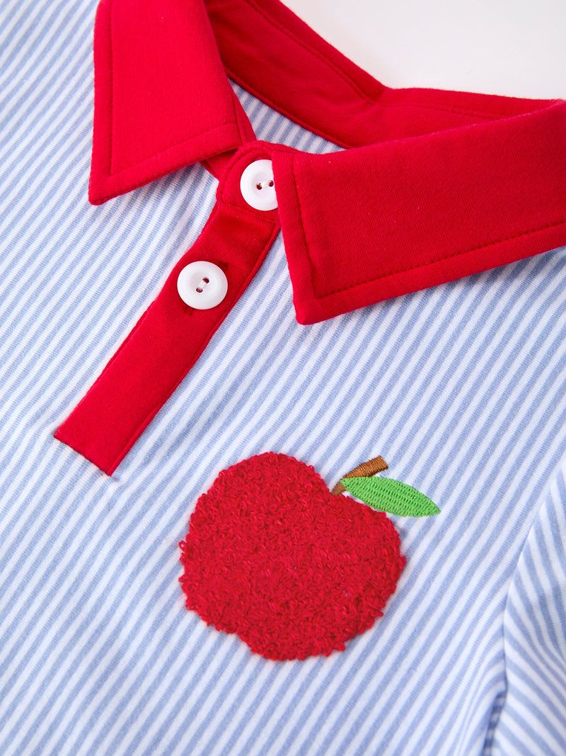 Boys Back To School Apple Polo Short Set - 3