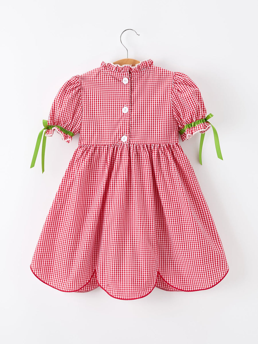 Back to School Worm Plaid Twirl Dress