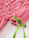 Back to School Worm Plaid Twirl Dress - 3