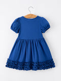 Girls Back To School Crayon Twirl Dress Ruffle Applique - 7