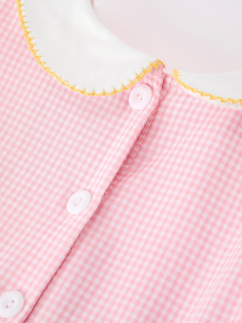 Girls Back To School Pencil Twirl Dress Bow Applique Smocked - 12